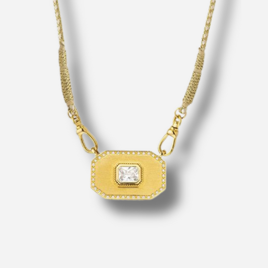Collier Gold Yucatan Mya Bay doré sur cordon tressé