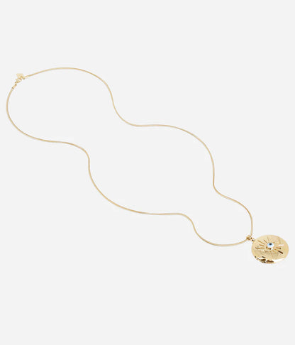 Collier Goz ZAG médaillon ouvrant œil acier doré bijou personnalisable femme Divinity Sète