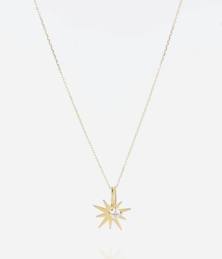 Collier Hulla ZAG étoile cristal acier doré pendentif étoile femme Divinity Sète