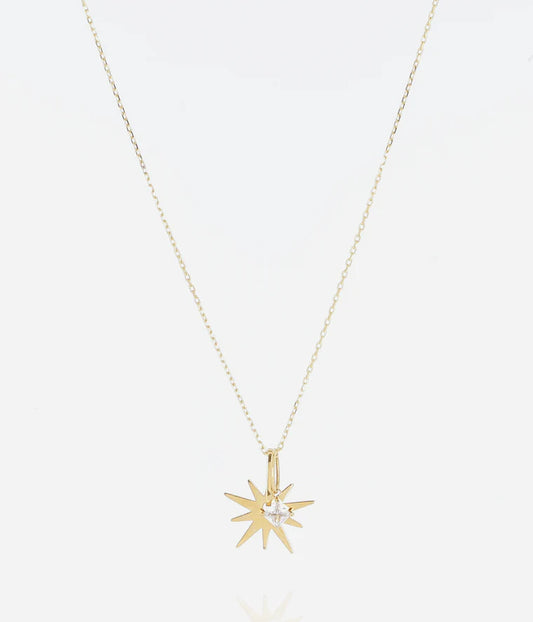 Collier Hulla ZAG étoile cristal acier doré pendentif étoile femme Divinity Sète