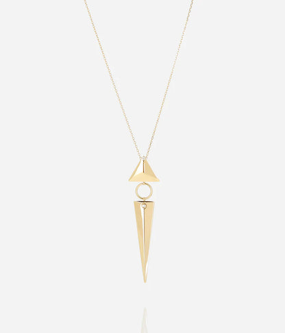 Collier Jabari Zag doré avec pendentif triangle et pointe géométrique
