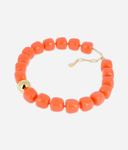 Collier Laios ZAG perles résine colorées boule dorée collier tendance femme Divinity Sète