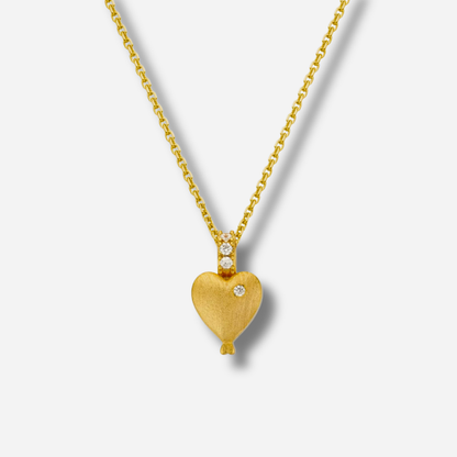 Collier Little Twin Hearts Gold MYA BAY avec pendentif cœur doré et strass