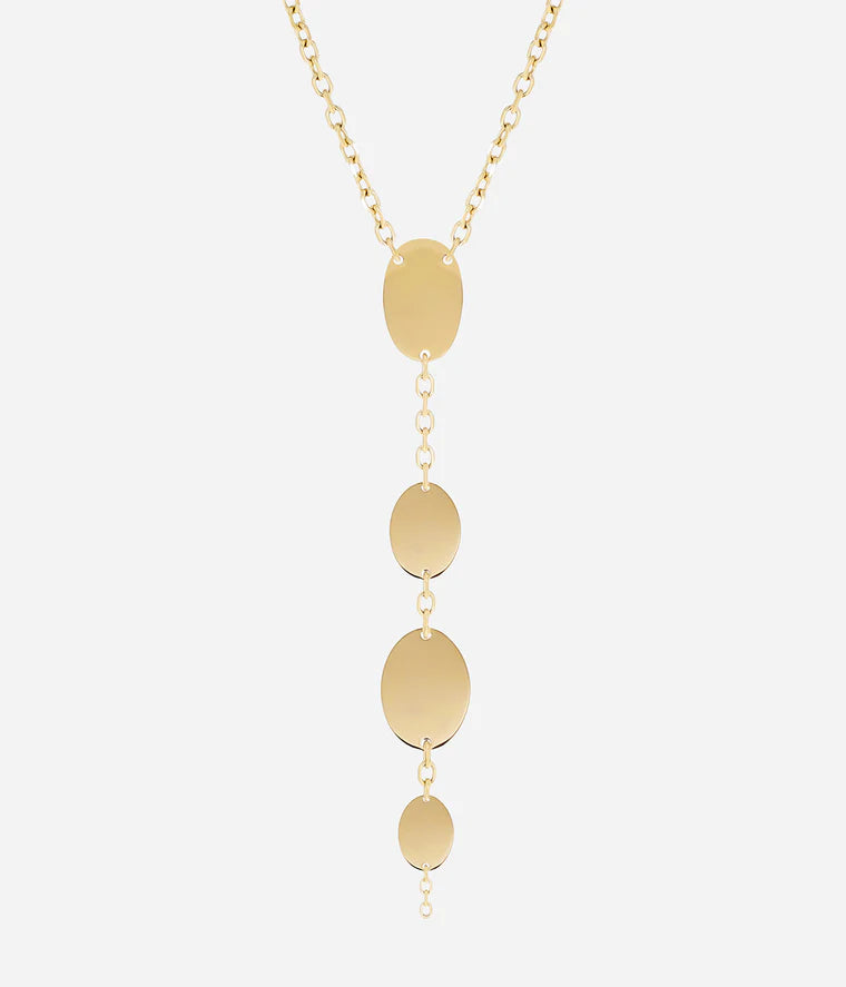 Collier Lozzi ZAG acier doré médailles ovales cascade long bijou femme tendance Divinity Sète