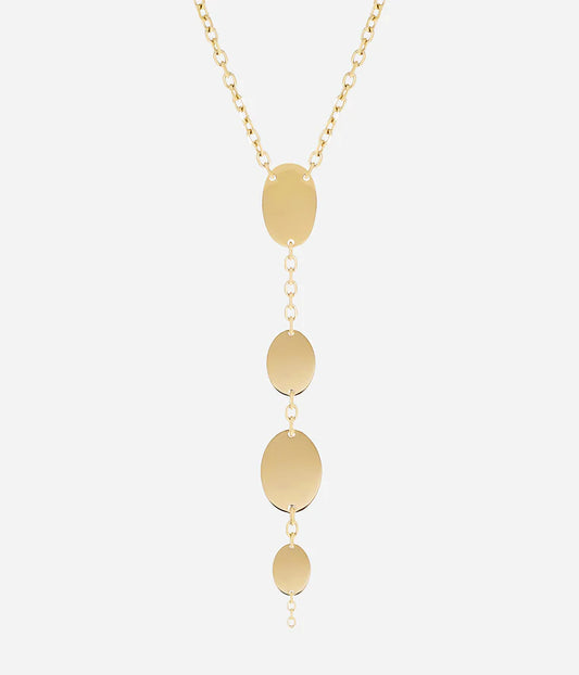 Collier Lozzi ZAG acier doré médailles ovales cascade long bijou femme tendance Divinity Sète