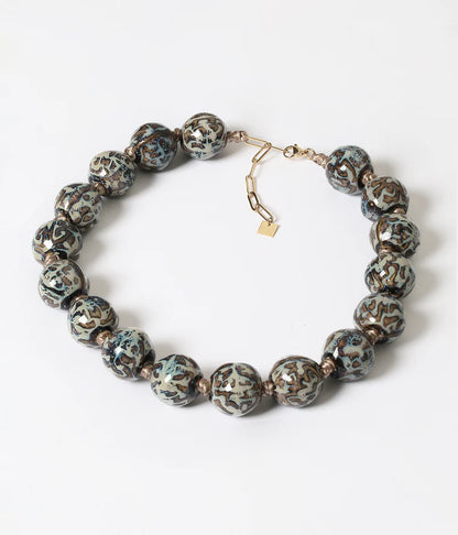 Collier Mato ZAG perles texturées effet artisanal collier bohème femme Divinity Sète