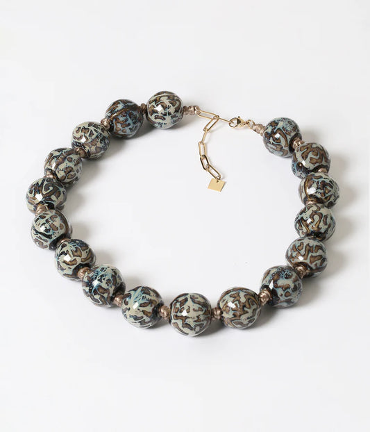 Collier Mato ZAG perles texturées effet artisanal collier bohème femme Divinity Sète