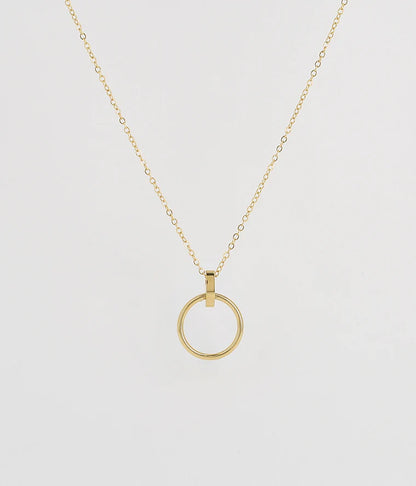 Collier Mini Pipelette ZAG anneau acier doré collier minimaliste femme Divinity Sète
