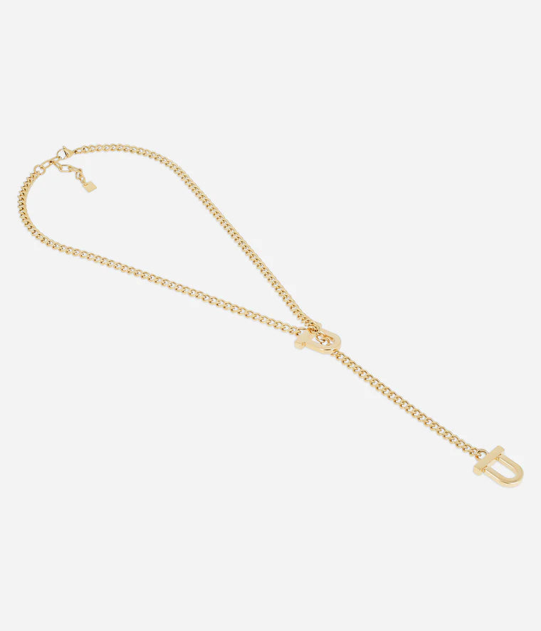 Collier Murzo ZAG acier doré chaîne maille épaisse fermoir design bijou femme tendance Divinity Sète