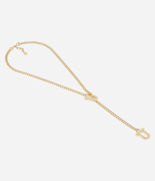 Collier Murzo ZAG acier doré chaîne maille épaisse fermoir design bijou femme tendance Divinity Sète