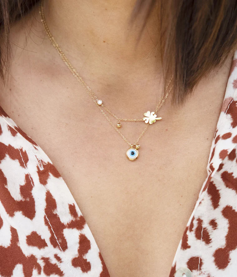 Collier Nazareth ZAG œil protecteur acier inoxydable doré bijou femme Divinity Sète