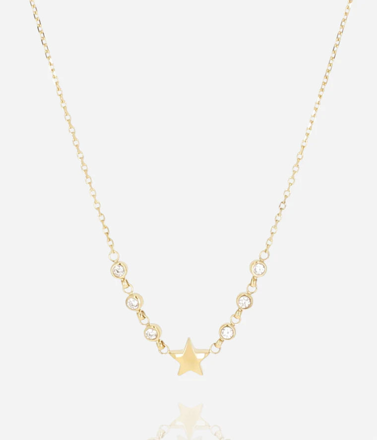 Collier Nefertari Zag doré étoile zirconiums