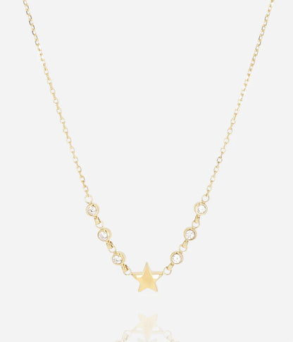 Collier Nefertari Zag doré étoile zirconiums