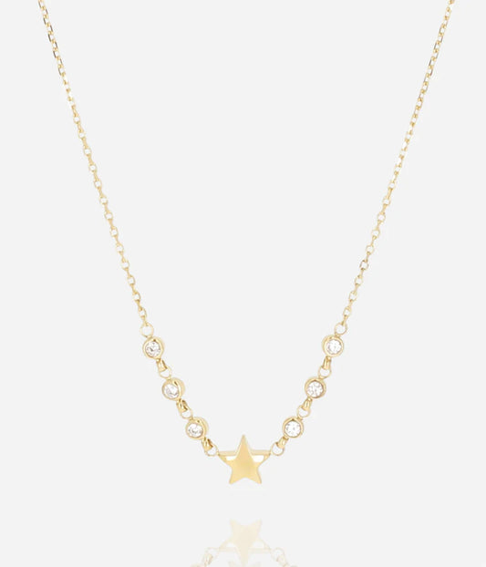 Collier Nefertari Zag doré étoile zirconiums