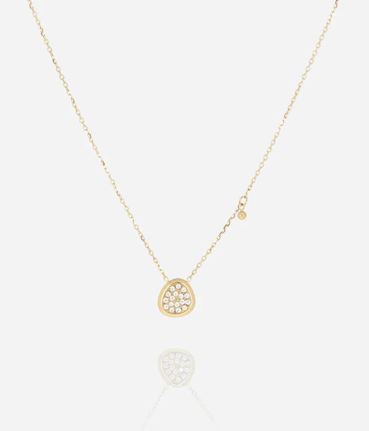 Collier Niralis Zag doré pendentif goutte pavée zirconiums