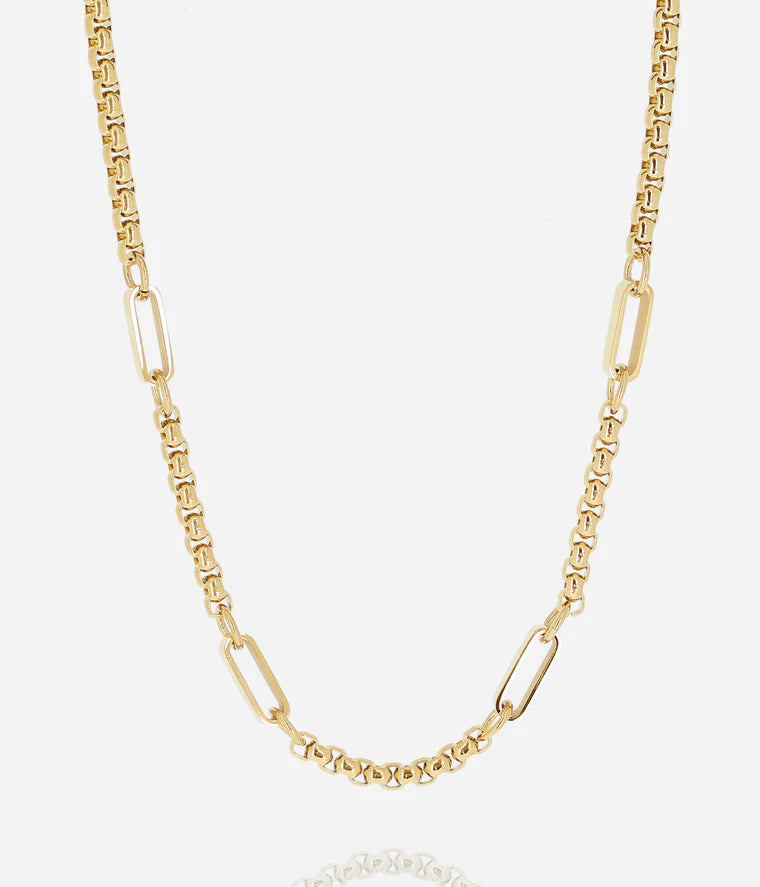 Collier Nobu ZAG chaîne dorée maillons larges acier inoxydable femme Divinity Sète