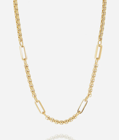 Collier Nobu ZAG chaîne dorée maillons larges acier inoxydable femme Divinity Sète