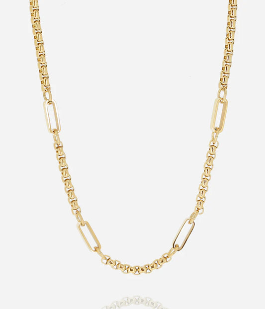 Collier Nobu ZAG chaîne dorée maillons larges acier inoxydable femme Divinity Sète