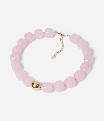 Collier Oedipe ZAG perles colorées résine avec bille dorée femme Divinity Sète