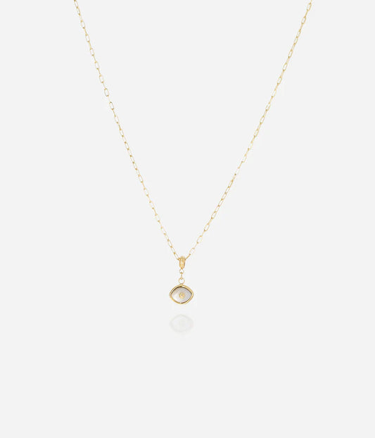 Collier Peggie ZAG pendentif œil acier inoxydable doré bijou femme Divinity Sète