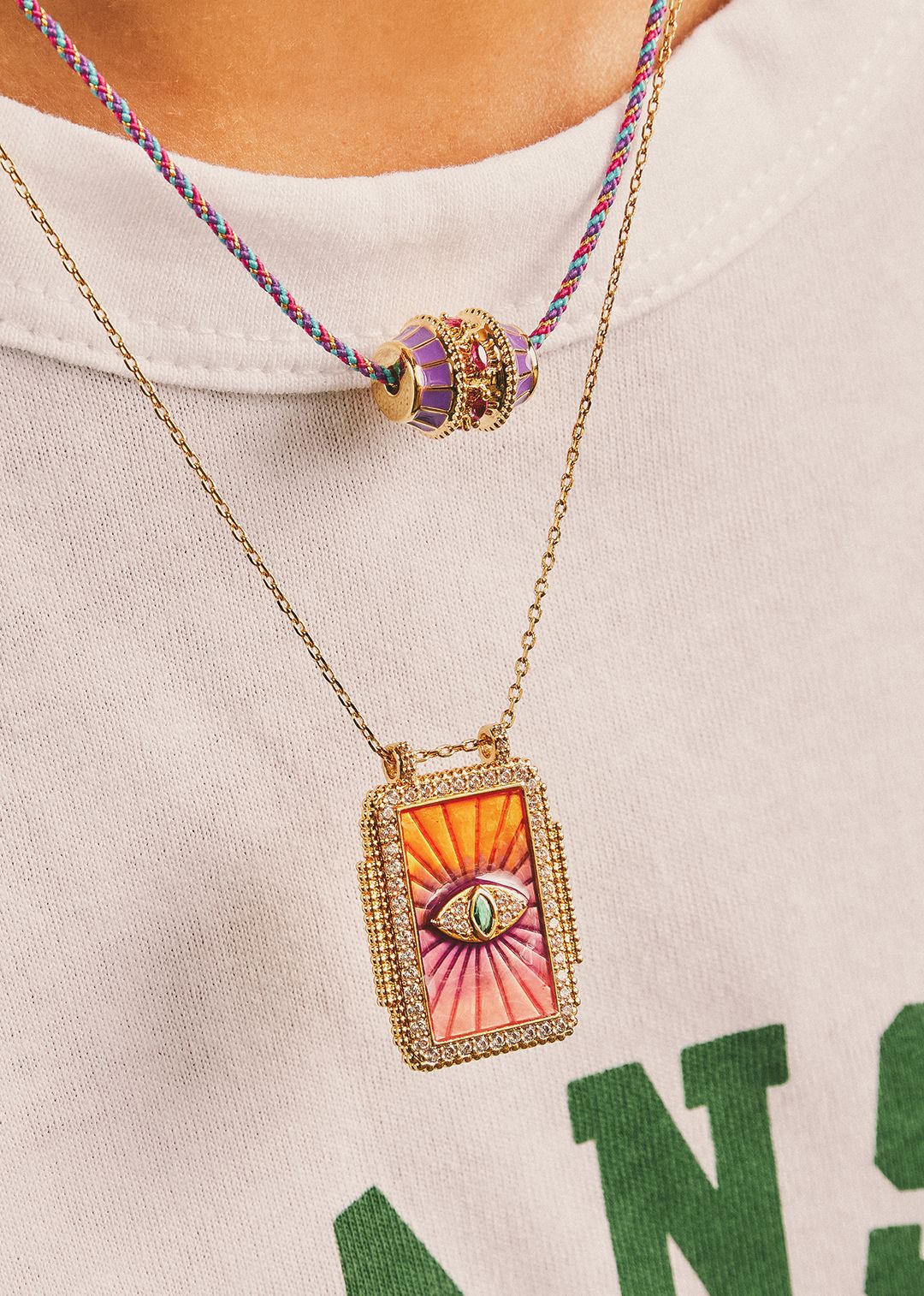 Collier Pink Rainbow Eye Bohème Mya Bay