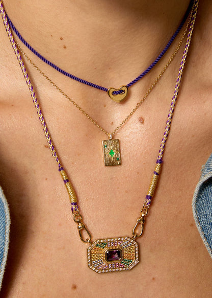 Collier Purple Corazon Mya Bay en accumulation