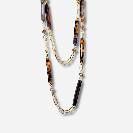 Collier sautoir double écaille Tokyo Francine Bramli Paris collier long femme
