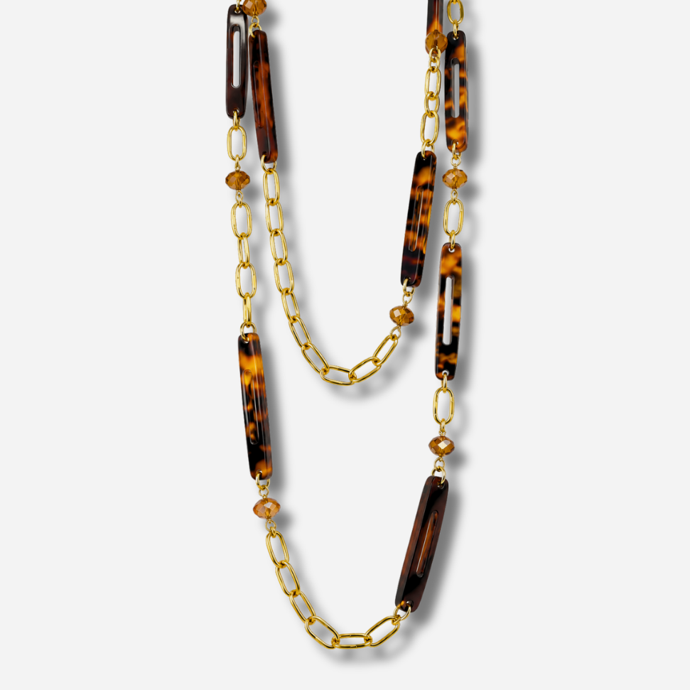 Collier sautoir double écaille Tokyo Francine Bramli Paris collier long femme