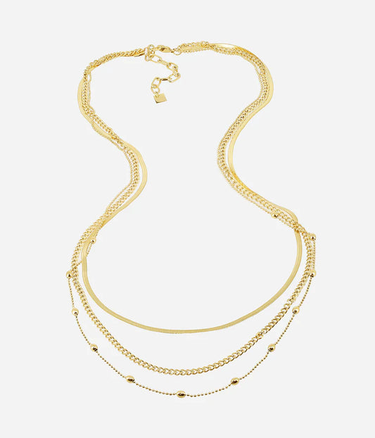 Collier sautoir Honorine ZAG multi chaînes dorées acier inoxydable bijou femme Divinity Sète