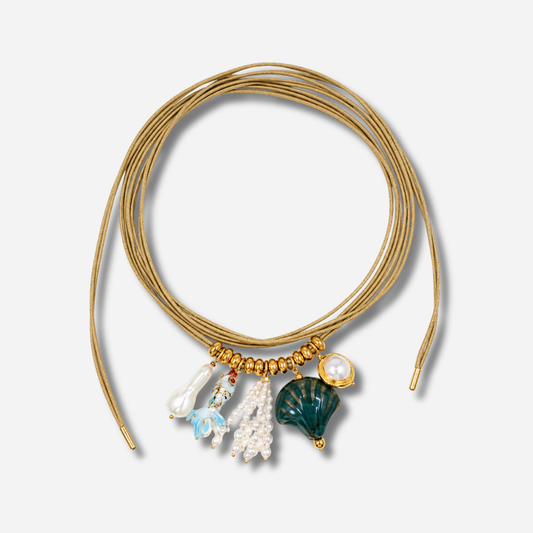 Collier Sigal Mermaid Pampilles Camel à pampilles marines sur cordon