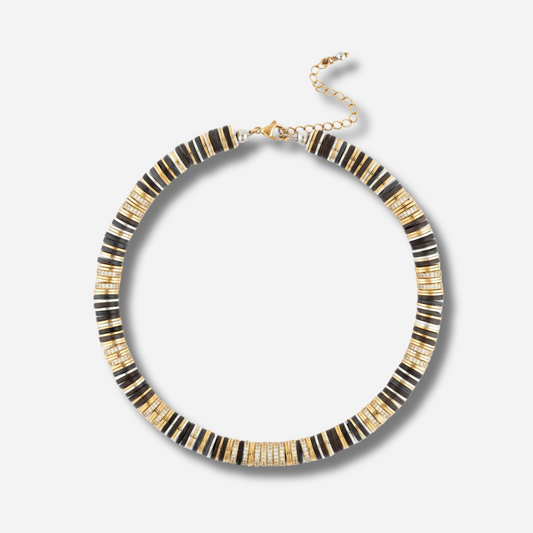 Collier Sigal Rondelle Black noir et doré – collier femme design contemporain
