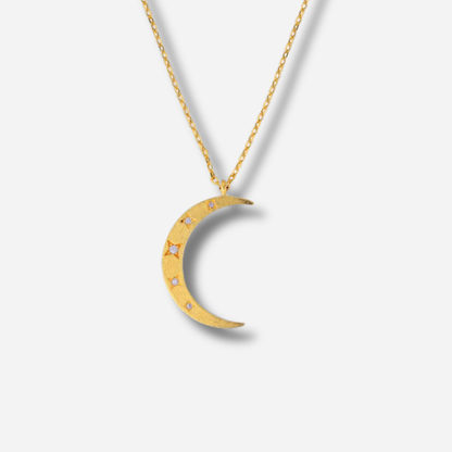 Collier Star Moon Mya Bay doré avec pendentif lune et étoiles