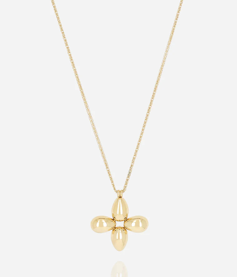 Collier Taddeo Zag doré pendentif fleur bombée