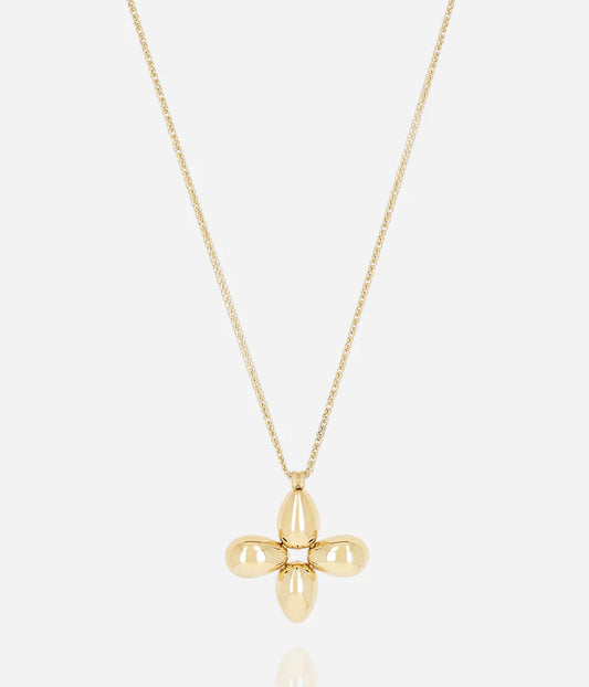 Collier Taddeo Zag doré pendentif fleur bombée