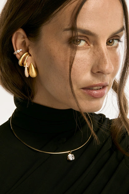 Collier Torque Gold MYA BAY rigide doré avec chaîne d’extension