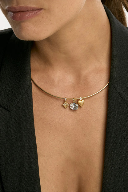 Collier Torque Gold MYA BAY rigide doré avec chaîne d’extension