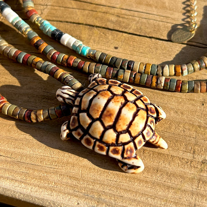 COLLIER - TORTUE TERRE ET OCEAN