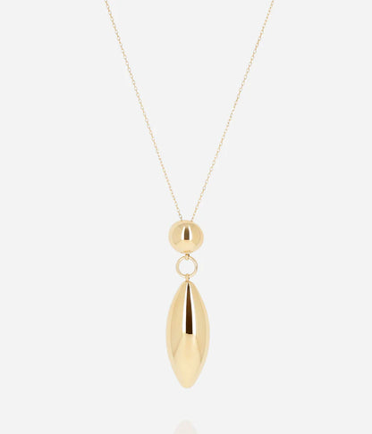 Collier Velio Zag doré pendentif goutte allongée