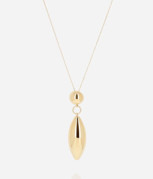 Collier Velio Zag doré pendentif goutte allongée