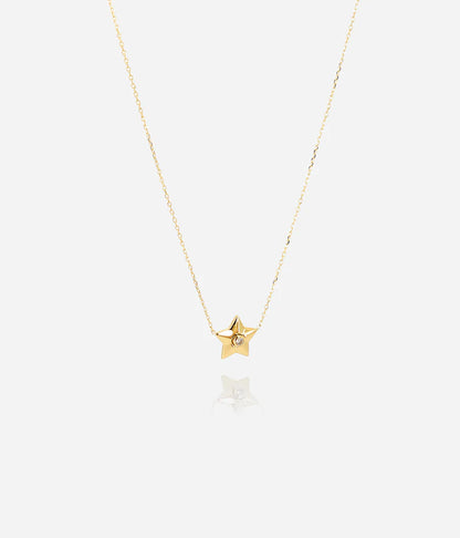 Collier Vénus ZAG étoile zircon acier inoxydable doré bijou femme Divinity Sète