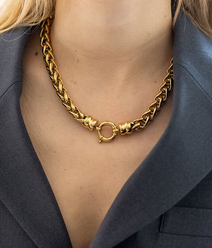 Collier Xander ZAG chaîne épaisse acier inoxydable doré argenté bijou femme Divinity Sète