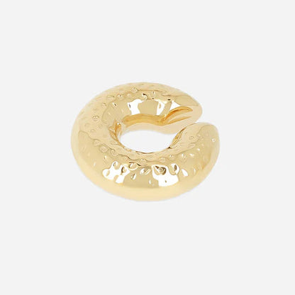 Ear Cuff Demi ZAG en acier inoxydable doré texturé sans piercing