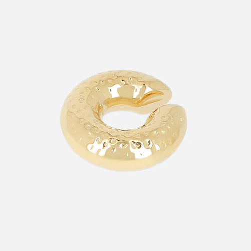 Ear Cuff Demi ZAG en acier inoxydable doré texturé sans piercing