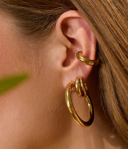 Ear Cuff Lyrides ZAG en acier inoxydable doré ou argenté sans piercing
