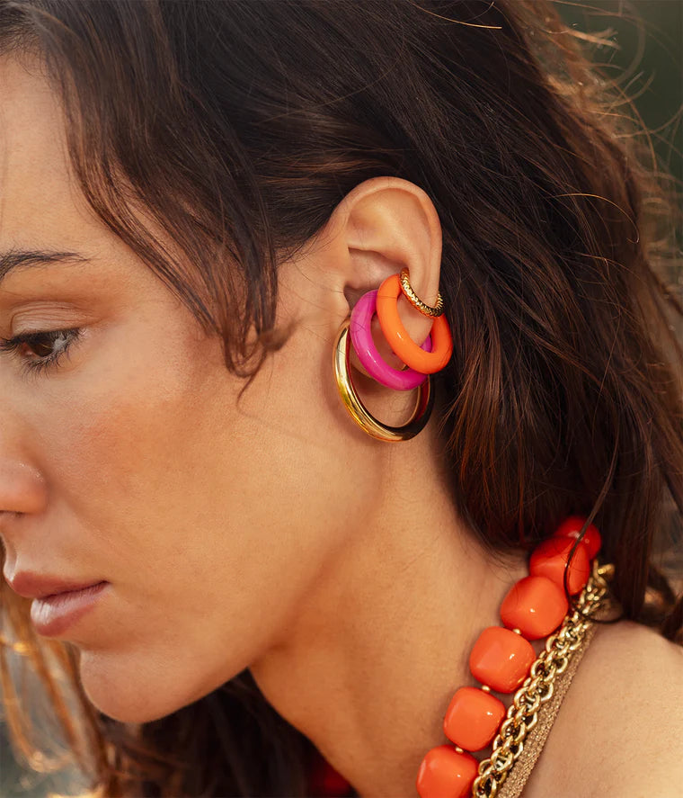 Ear Cuff Mareva ZAG coloré en résine sans piercing disponible en plusieurs coloris