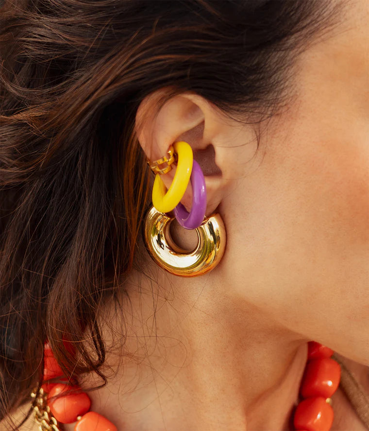 Ear Cuff Mareva ZAG coloré en résine sans piercing disponible en plusieurs coloris