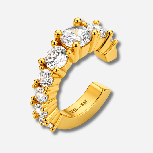 Earcuff Clarence Gold MYA BAY doré avec strass blancs
