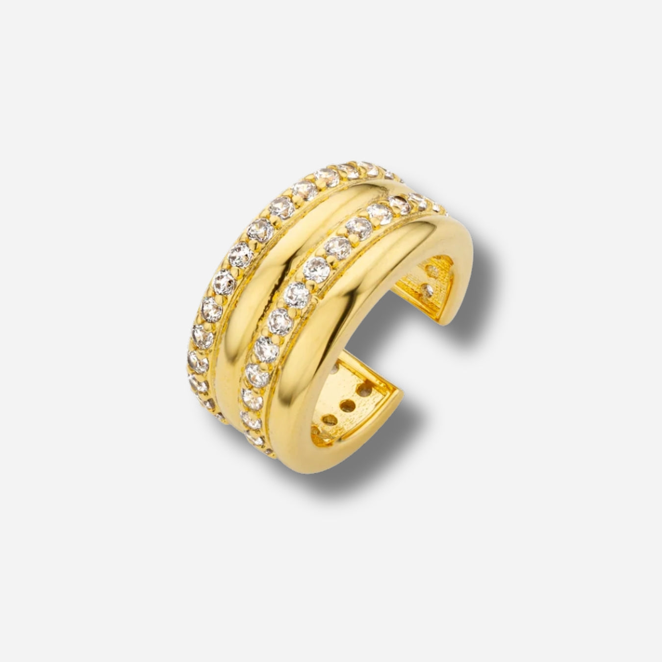 Earcuff Covent Garden Mya Bay doré multi rangs avec cristaux sans perçage