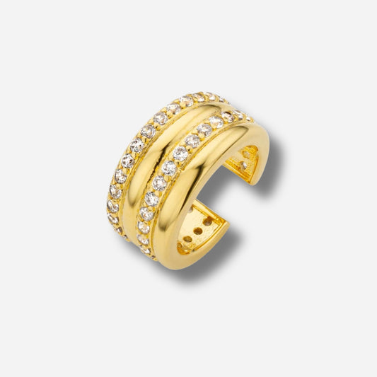 Earcuff Covent Garden Mya Bay doré multi rangs avec cristaux sans perçage