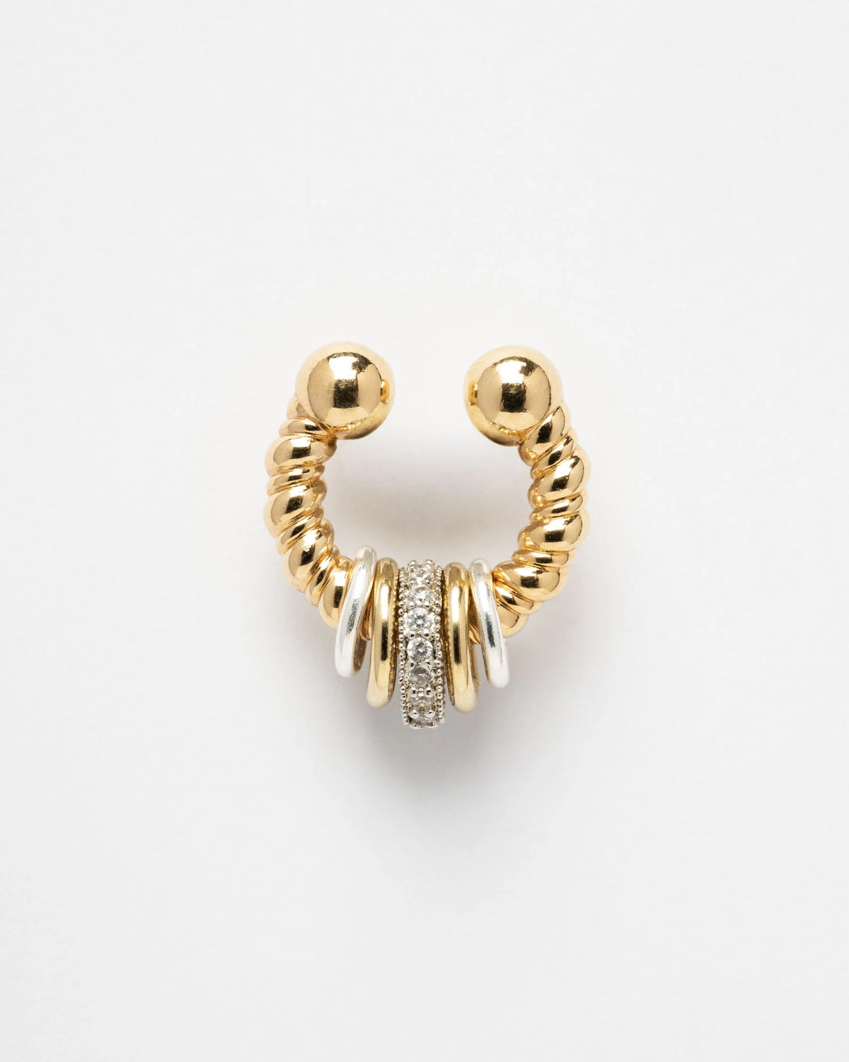 Earcuff femme Muse Shiny Sigal gold et silver sans piercing avec cristaux – Divinity Sète